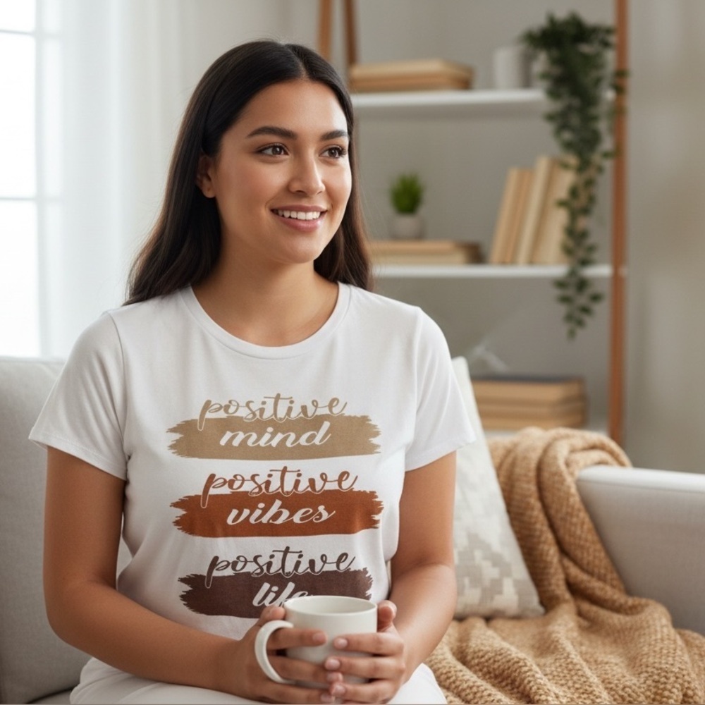 Ashley Stewart Positive Mind Positive Vibes Tee | Size 14/16 |